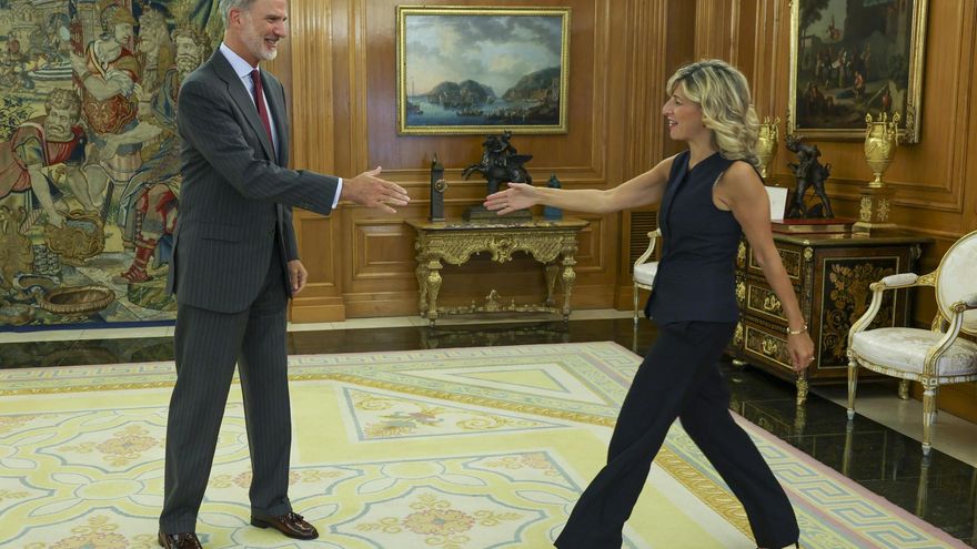 Yolanda Díaz, tras ver al rey: "A día de hoy estamos lejos del acuerdo con el PSOE"