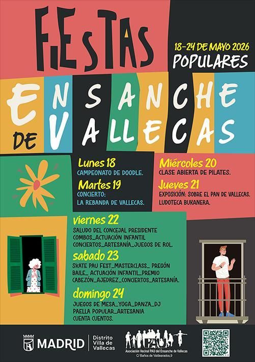 Cartel de las Fiestas Populares de Ensanche de Vallecas 2026