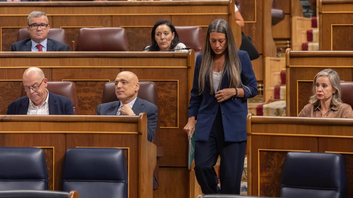 La portavoz de Junts en el Congreso, Miriam Nogueras, durante una sesión plenaria en el Congreso de los Diputados, a 23 de septiembre de 2025.