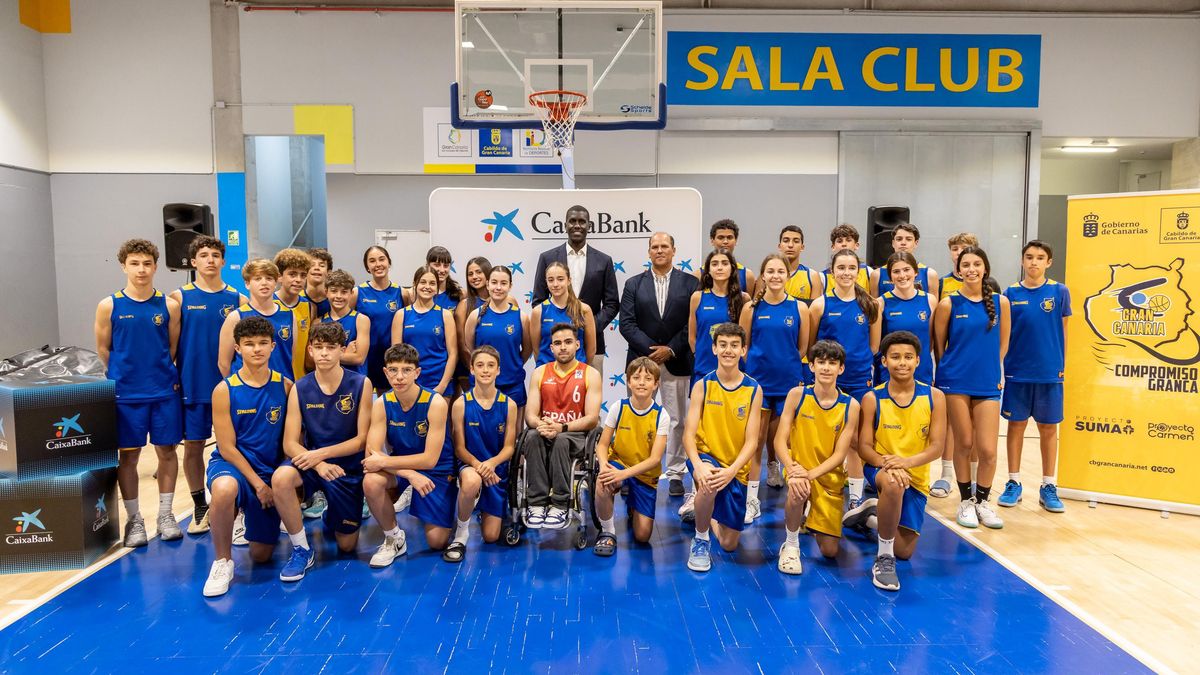 CaixaBank reúne a más de cuarenta niñas y niños de la cantera del CB Gran Canaria para promocionar el deporte inclusivo