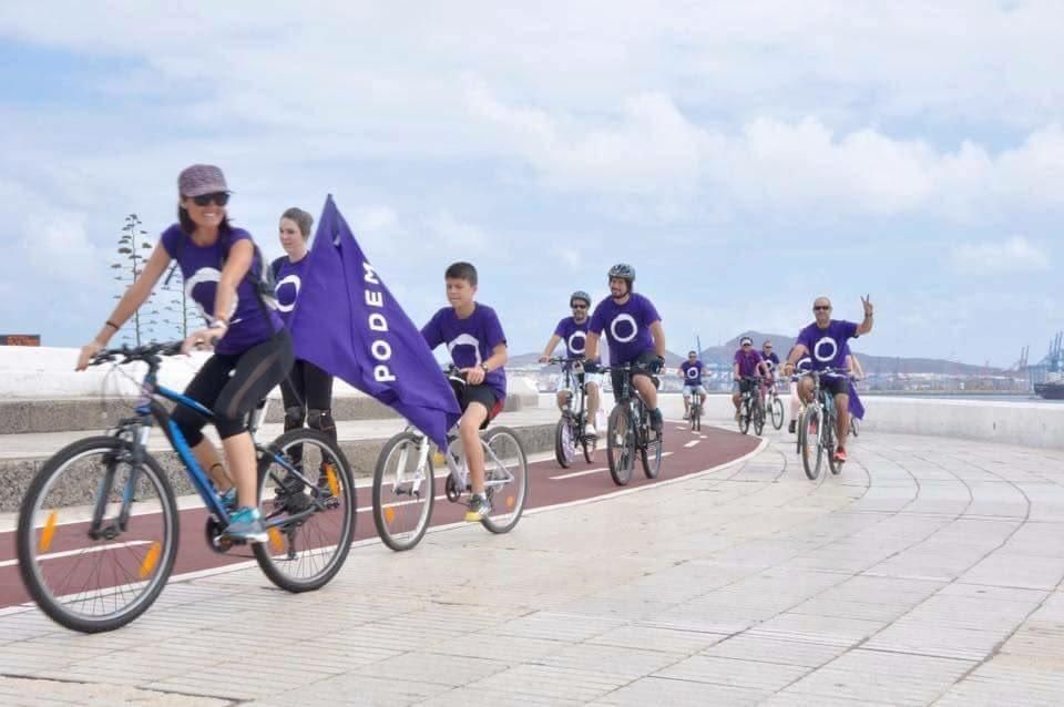 Bicicletada de Podemos por Las Palmas de Gran Canaria.
