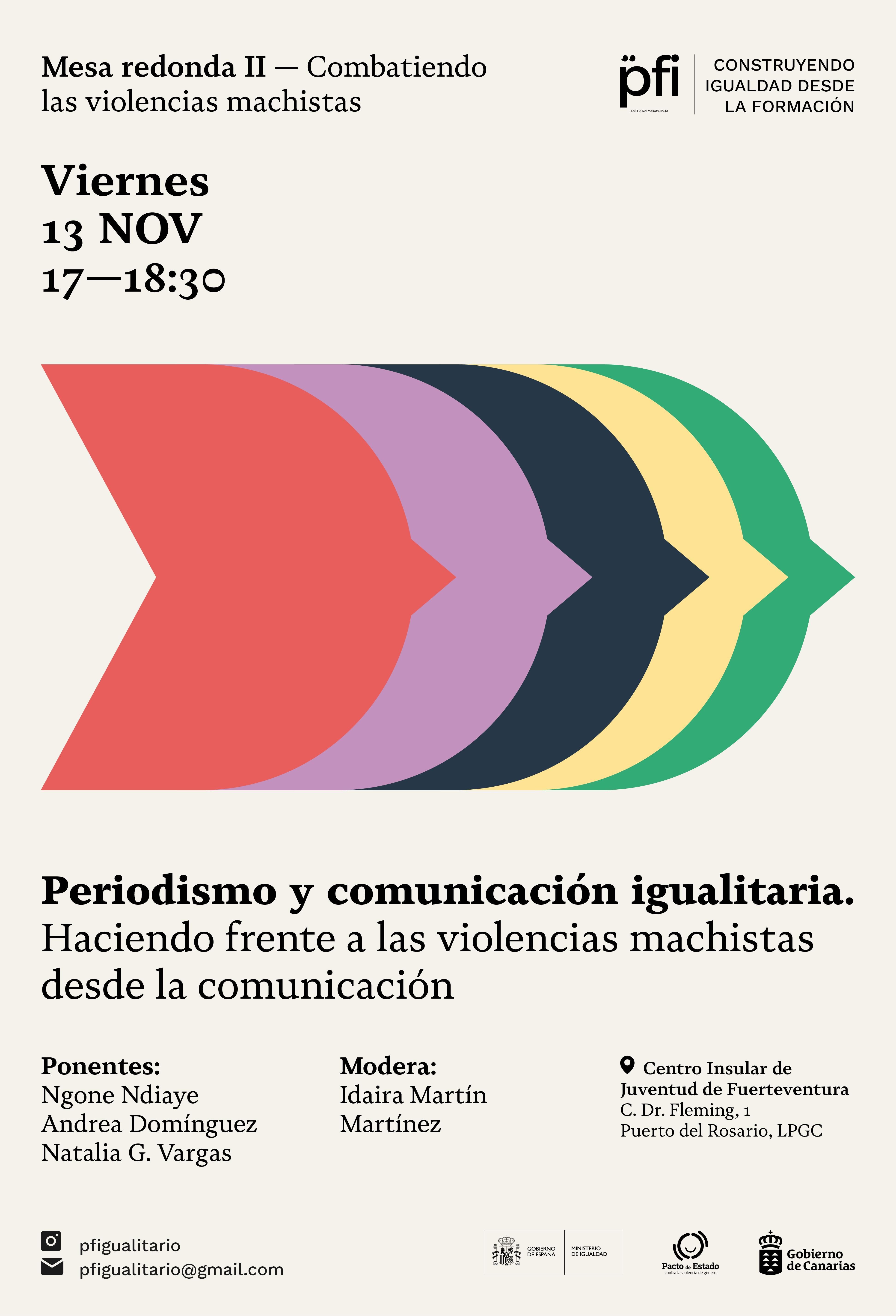 Cartel de las jornadas de periodismo y comunicación igualitaria.