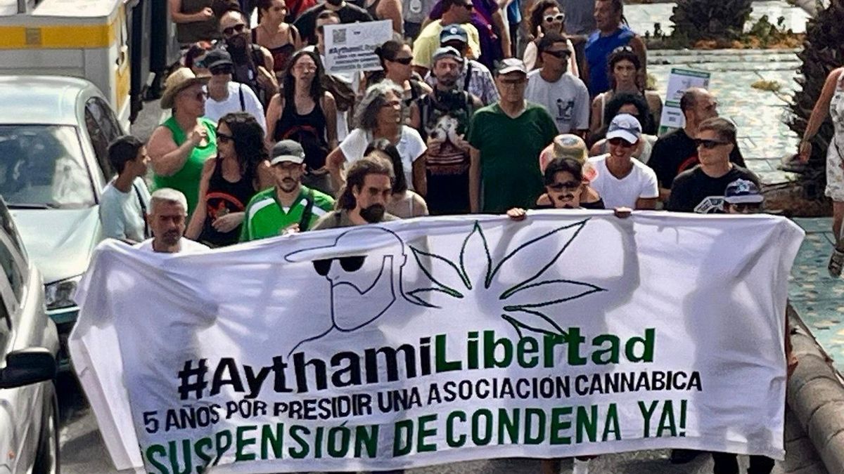Manifestación en apoyo de Aythami.