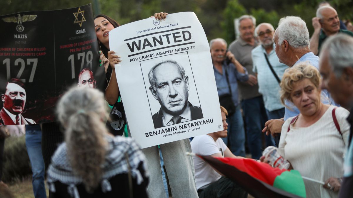 Manifestación contra el genocidio de Gaza en Atenas el 22 de mayo.