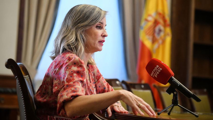 La portavoz de Sumar en el Congreso, Verónica Martínez Barbero, durante una entrevista para Europa Press, en el Congreso de los Diputados, a 17 de septiembre de 2025, en Madrid (España).