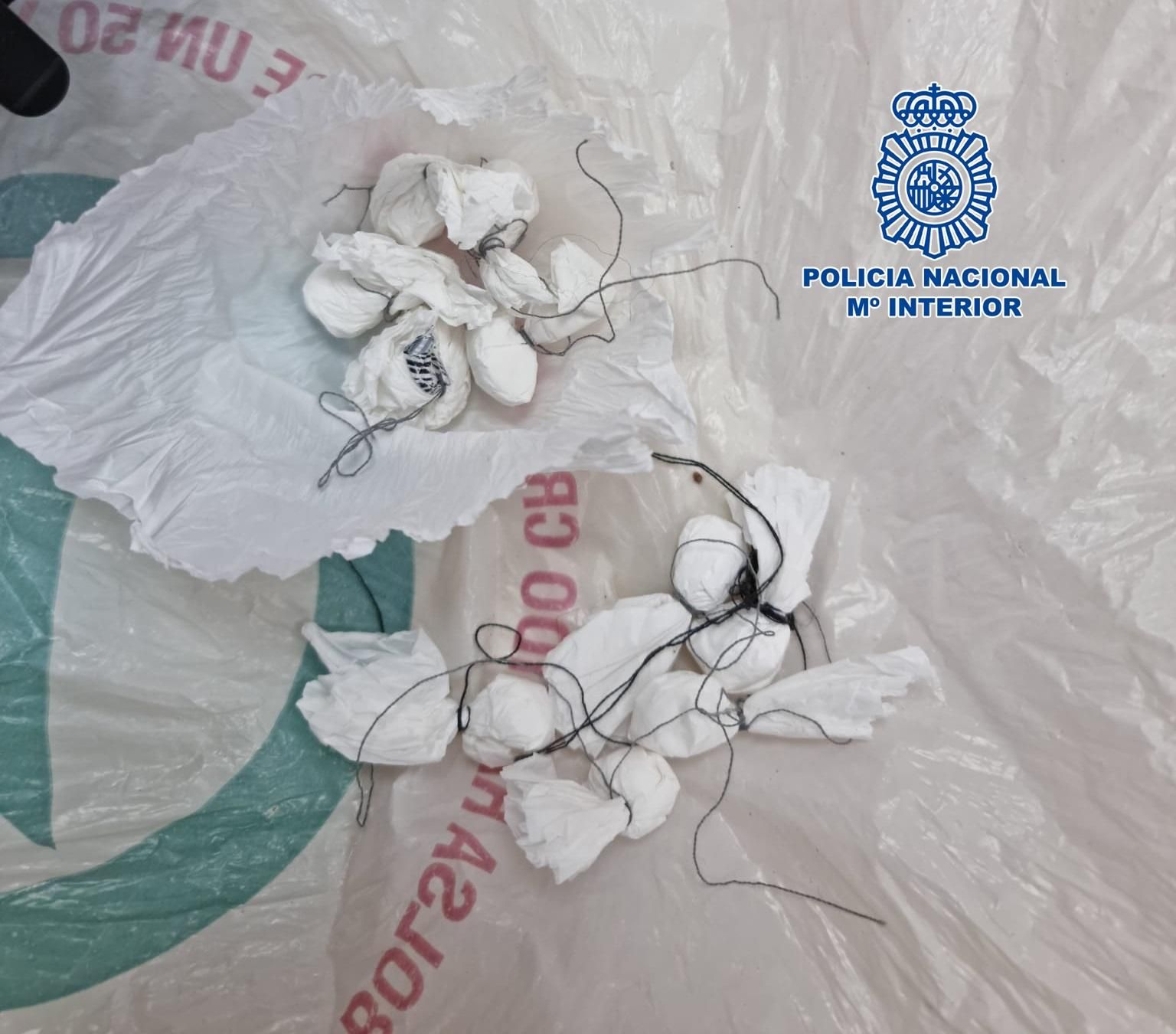 Envoltorios de cocaína intervenidos por la Policía Nacional. POLICÍA NACIONAL