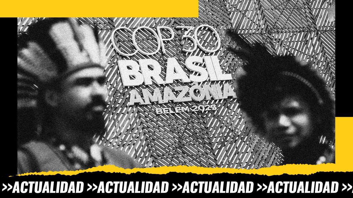 Indígenas de la tribu Pataxó, del estado de Bahía, asisten este martes a la COP30 en Belém (Brasil).