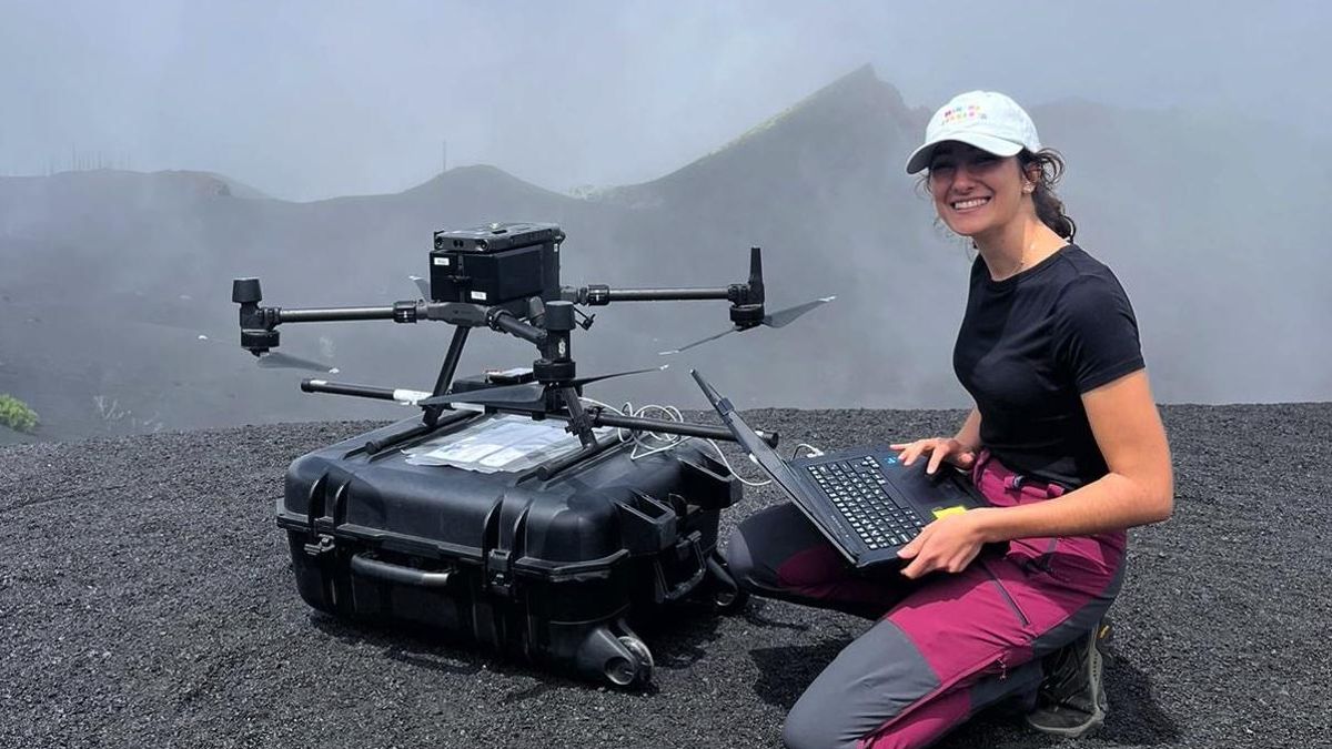 María Romero Toribio, investigadora principal del estudio con drones en el volcán de La Palma