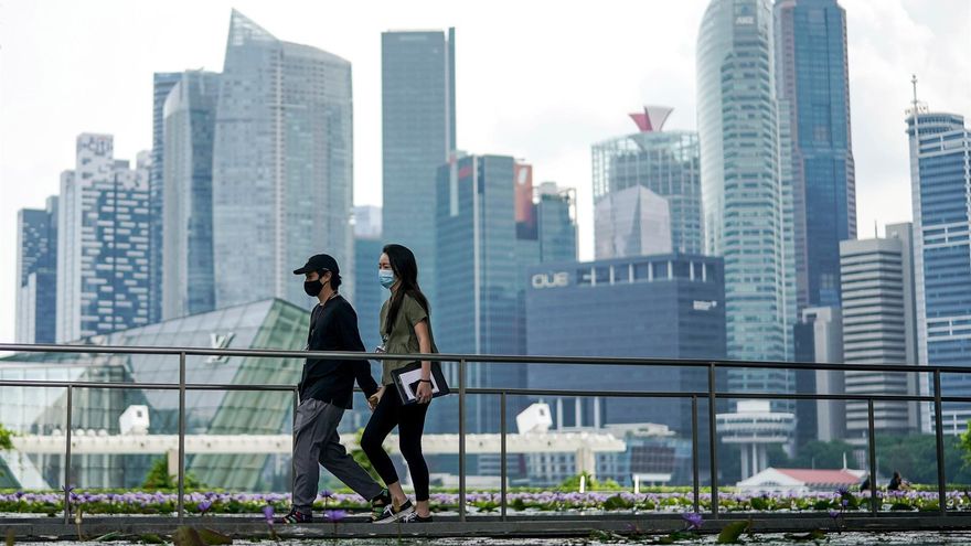 Vista del barrio financiero de Singapur, en una foto de archivo.
