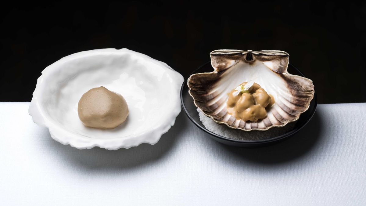 Coliflor y vieira, un plato de Ignacio Echapresto (Venta Moncalvillo)