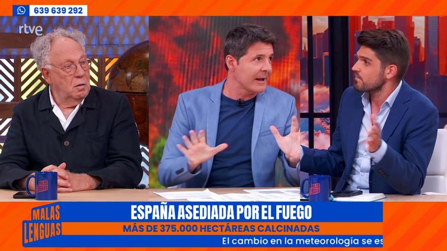 Jesús Cintora frena a un tertuliano de 'Malas lenguas' por su comentario sobre la gestión de los incendios: "Bulos, no"