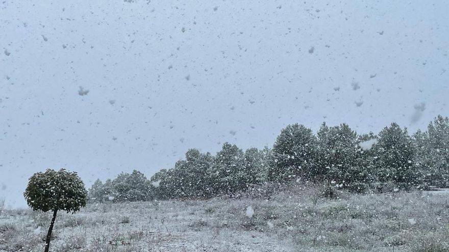 La nieve, protagonista en la provincia de Albacete en plena primavera