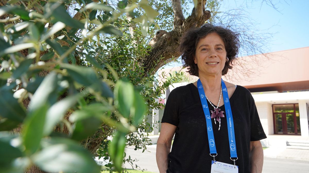 Asun Cámara, en un receso del Congreso Forestal Español, que se celebró en Gijón. 