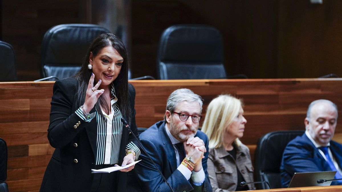 La diputada de Vox Carolina López interviene durante el pleno de la Junta General del Principado.