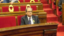 Torra, en el último pleno del Parlament.