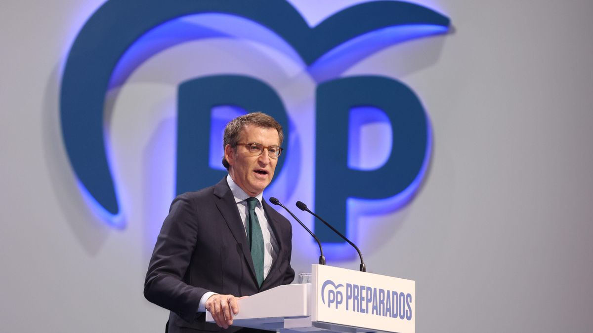El presidente del partido del PP,  Alberto Núñez Feijóo