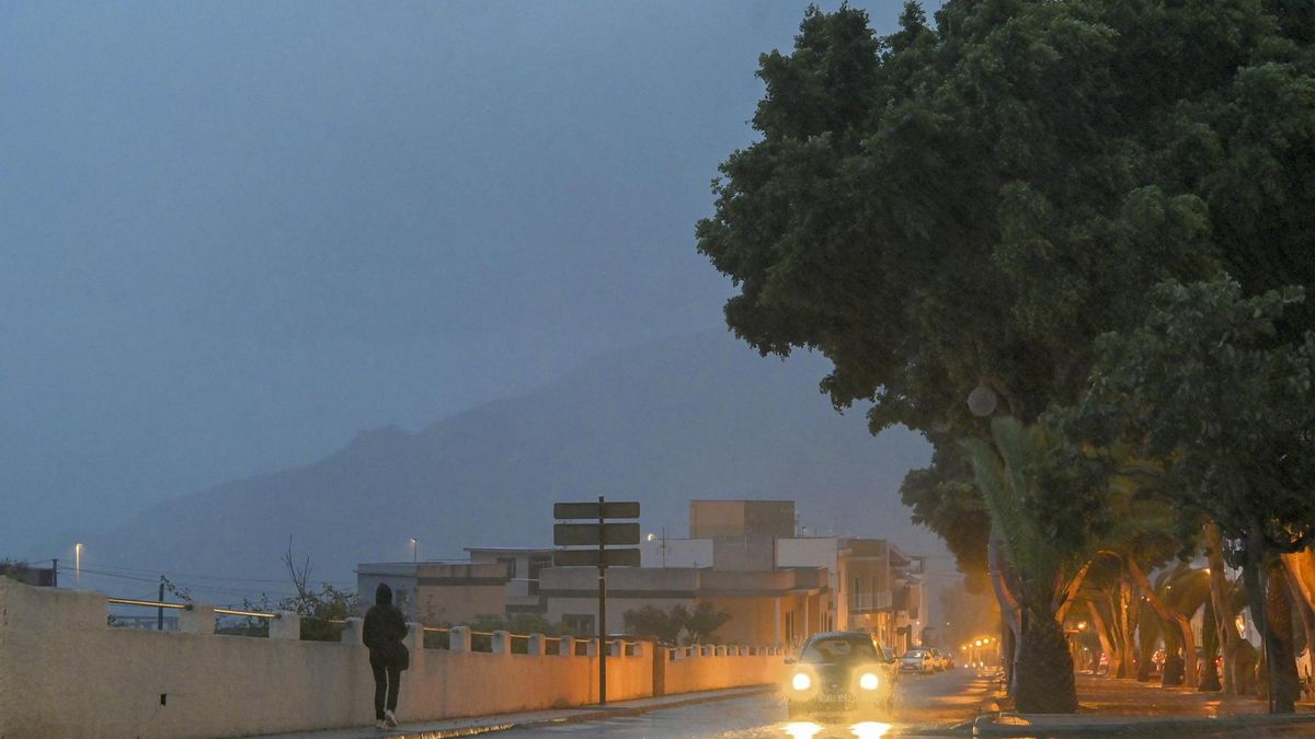 Imágenes de la borrasca Claudia este miércoles en el pueblo de Tigaday, en el municipio de La Frontera.