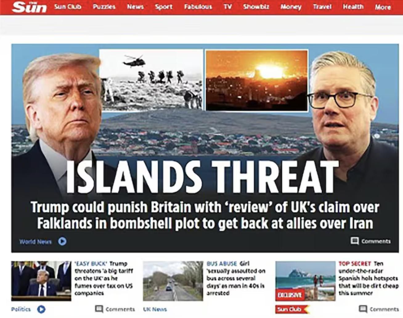 La portada de The Sun.