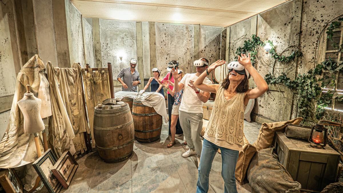 Una de las partes de la atracción con realidad virtual