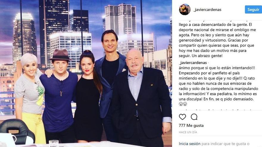 Javier Cárdenas considera que le deben una disculpa.