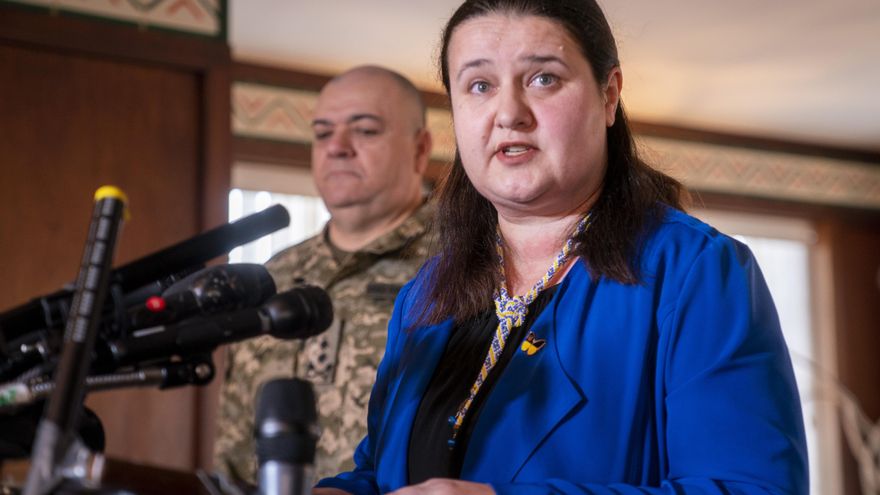 La embajadora de Ucrania en Estados Unidos, Oksana Markarova. EFE/EPA/Shawn Thew