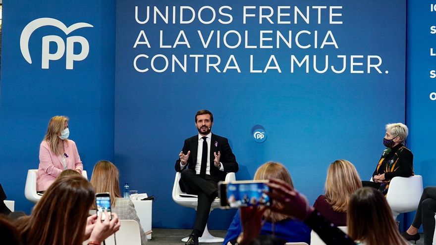 Casado, este miércoles, en el acto organizado por el PP por el 25N