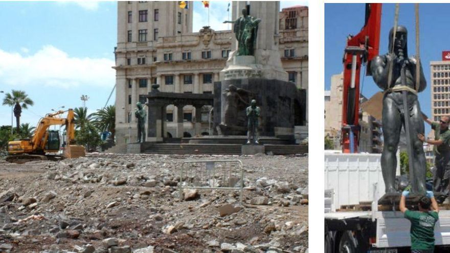 Obras en 2006 en el monumento a Los Caídos en Santa Cruz de Tenerife. (Catálogo de Vestigios)
