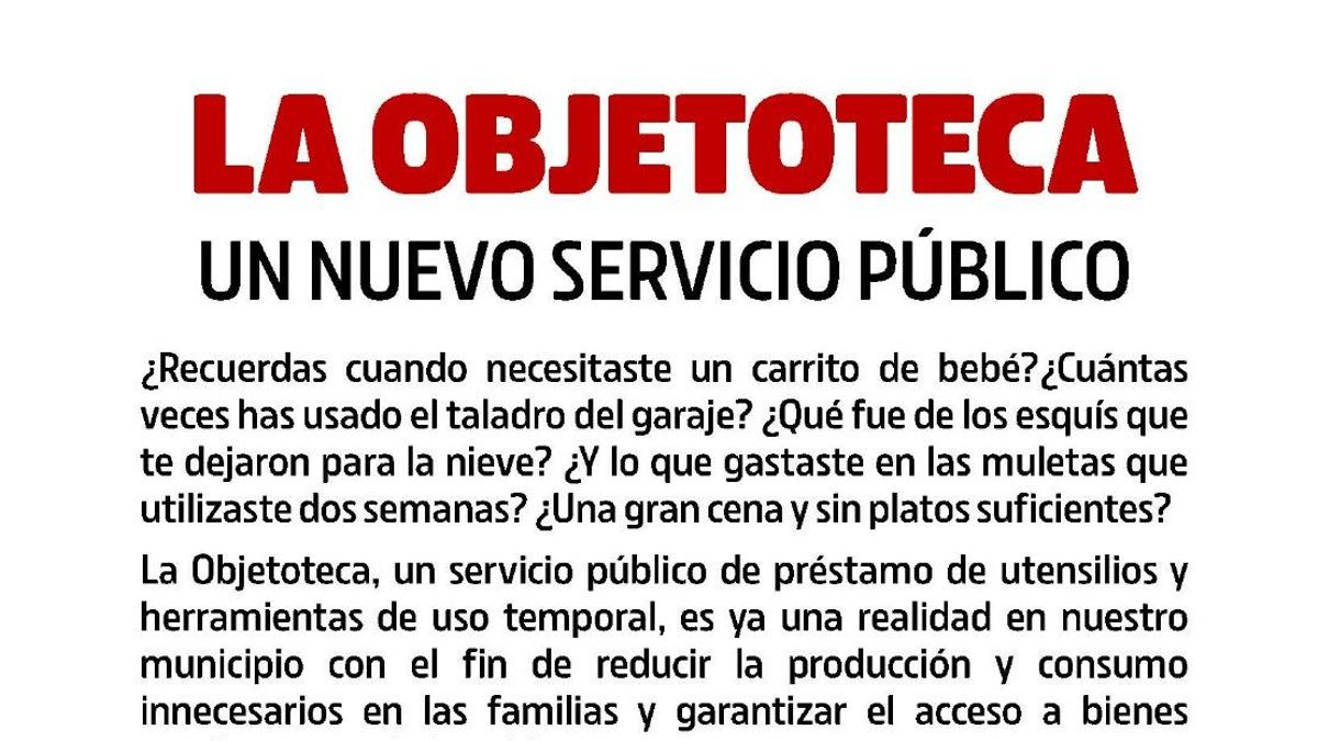 Cartel informativo de la 'Objetoteca' de Riotuerto
