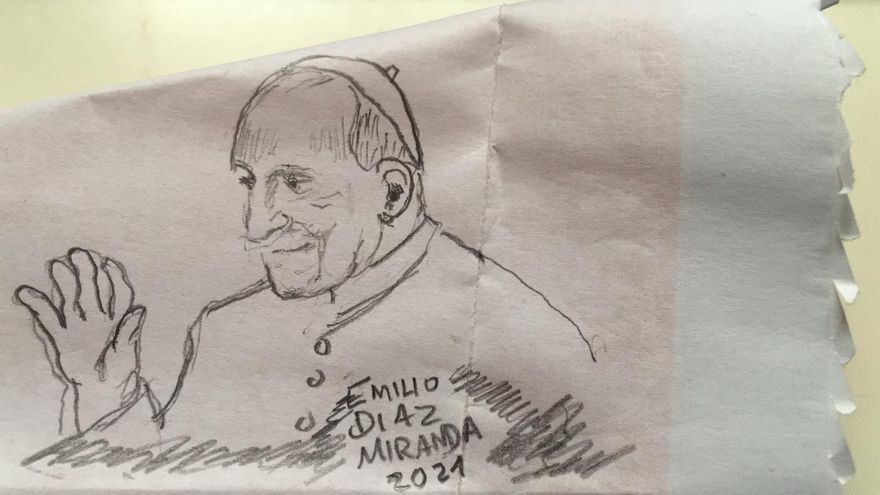 Ilustración del papa Francico