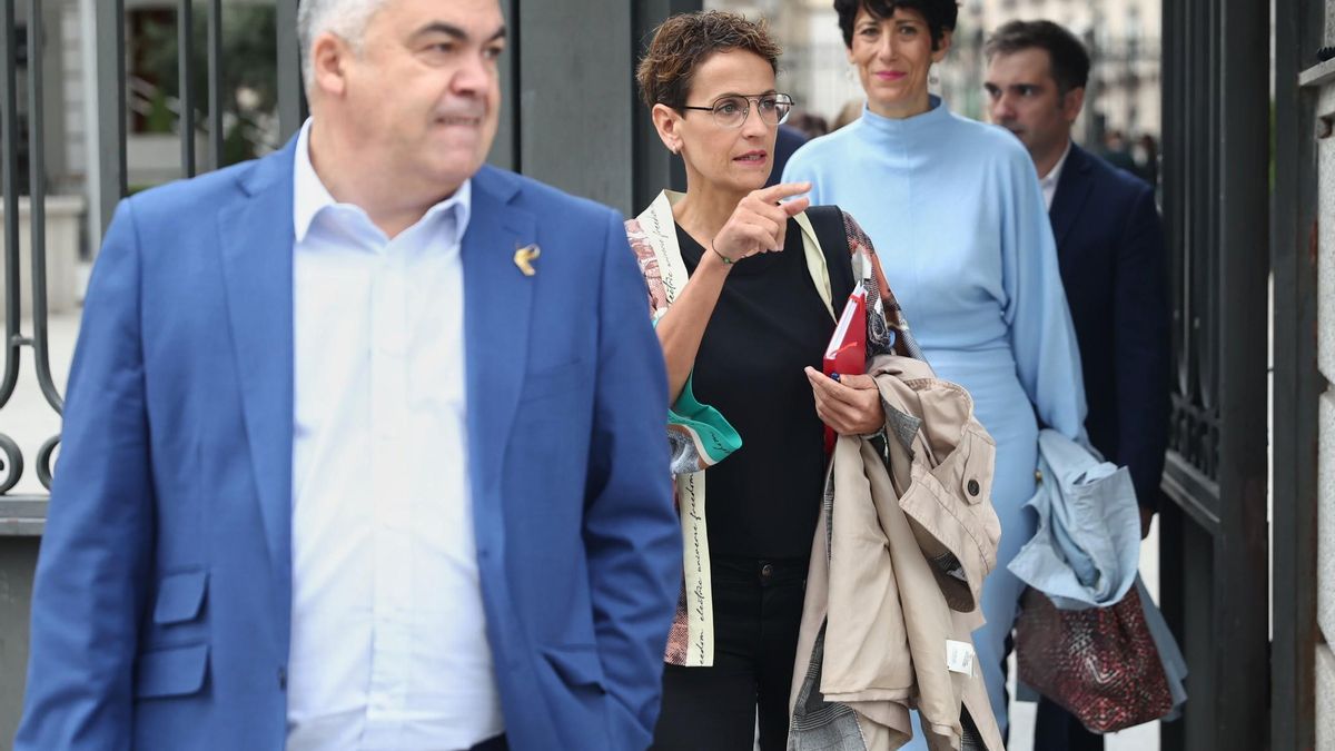 Cerdán, Chivite y la ministra Saiz