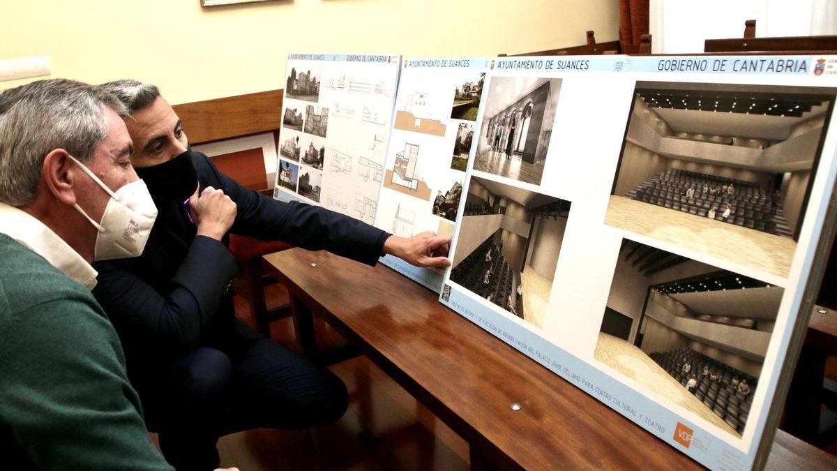 Zuloaga y el alcalde de Suances en la presentación del proyecto.