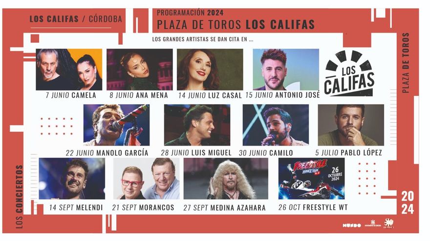 Estos son todos los conciertos confirmados en la plaza de Toros de Córdoba para este año