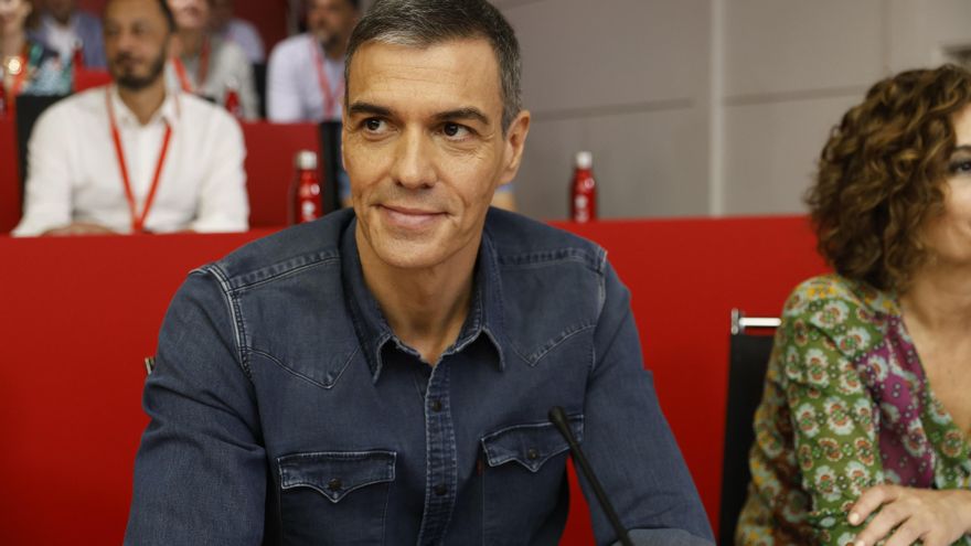 El secretario general del PSOE y presidente del Gobierno, Pedro Sánchez, durante la reunión del Comité Federal, en la sede federal del partido, a 5 de julio de 2025, en Madrid (España).