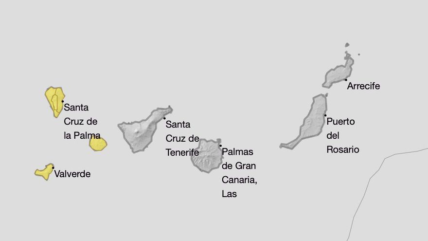 Tres islas de Canarias estarán en aviso amarillo por lluvias este viernes
