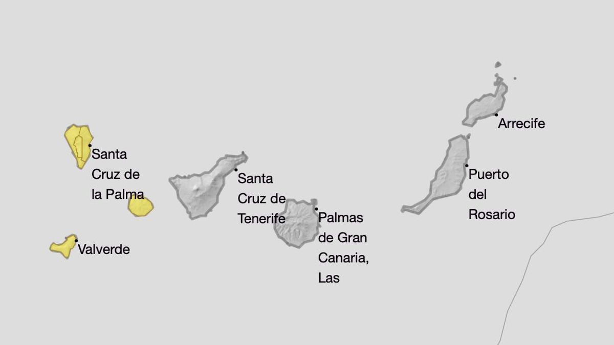 Tres islas de Canarias estarán en aviso amarillo por lluvias este viernes