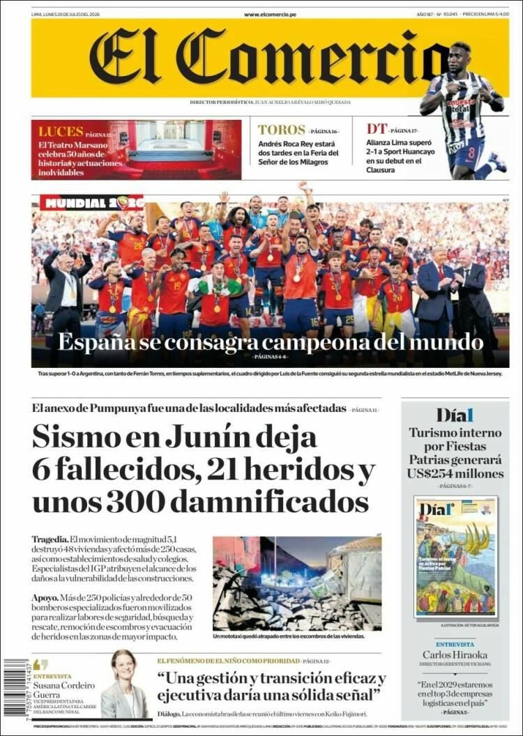 Las lágrimas de Messi y el título de España, en las tapas de los diarios del mundo