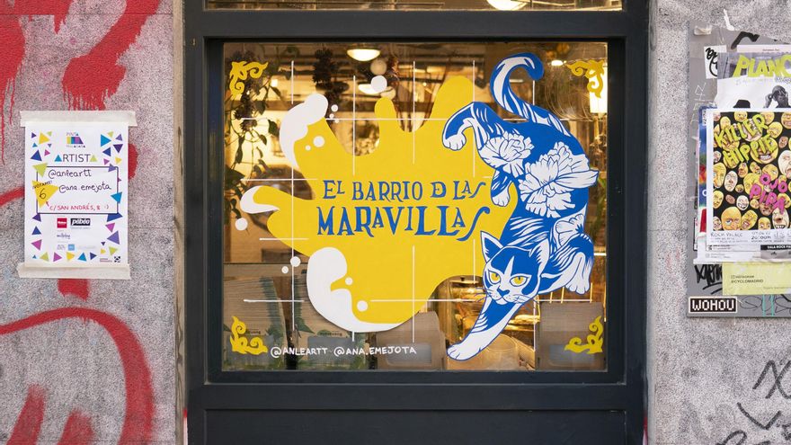 Obra de Anleartt & AnaEmejota durante Pinta Malasaña 2022