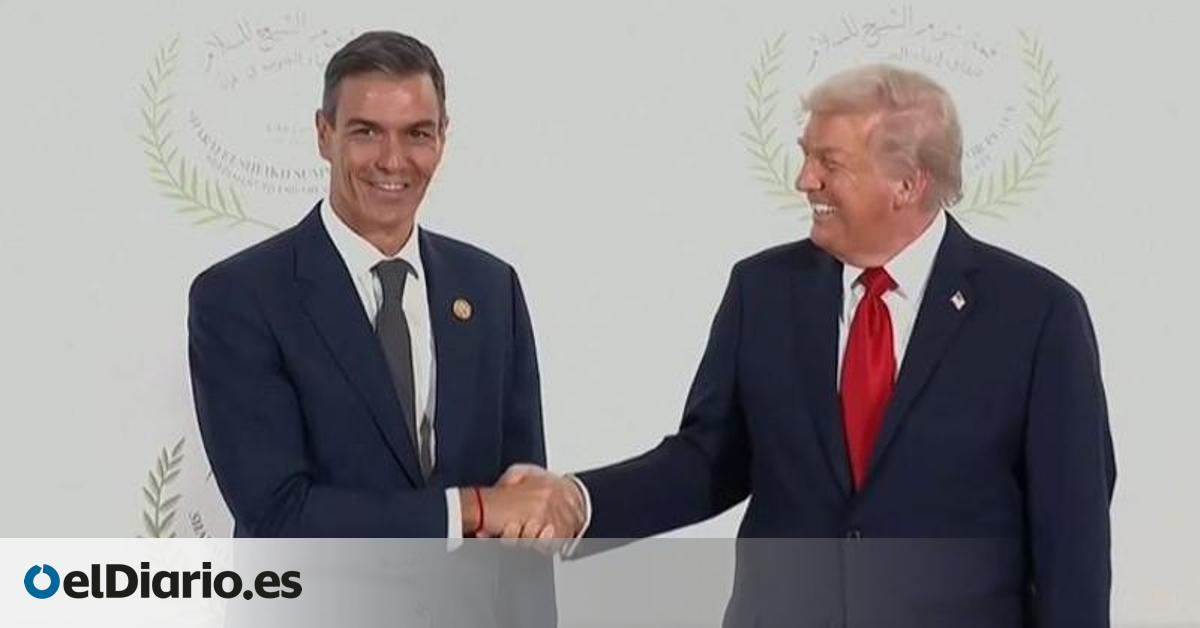 El saludo de Trump a Sánchez días después de amenazar a España con su expulsión de la OTAN