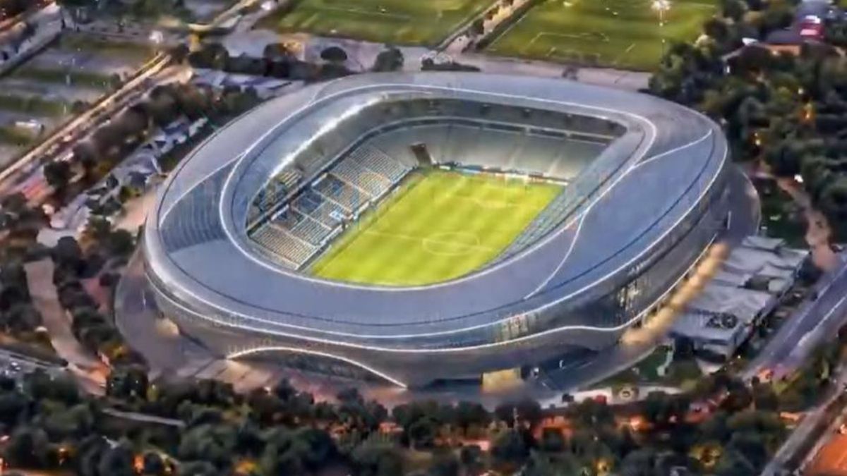 Recreación del estadio de 20.000 personas propuesto para Valdebebas