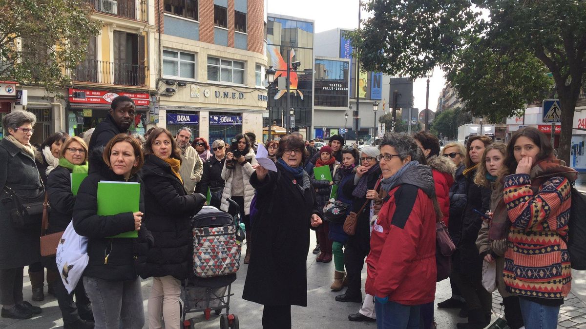 Una manifestación antirracista contra una redada policial de 2018 en la plaza de Lavapiés