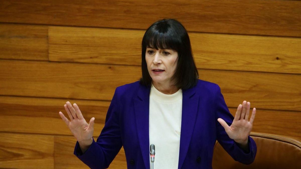 La portavoz y líder del BNG, Ana Pontón, en la sesión de control al presidente de la Xunta en el Parlamento de Galicia