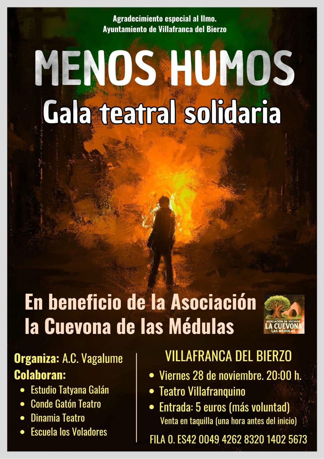 Cartel de la gala de gala teatral solidaria 'Menos humos'. 