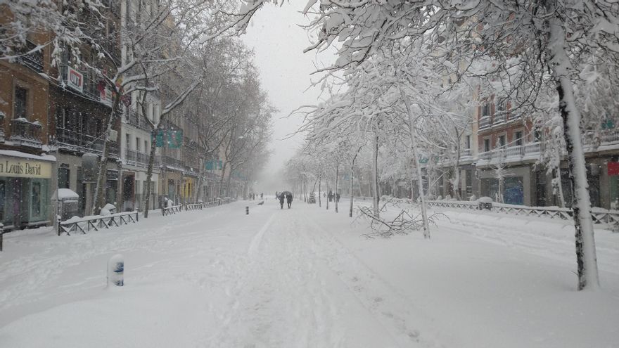 Nevada en Chamberí enero 2021 - Calle Carranza