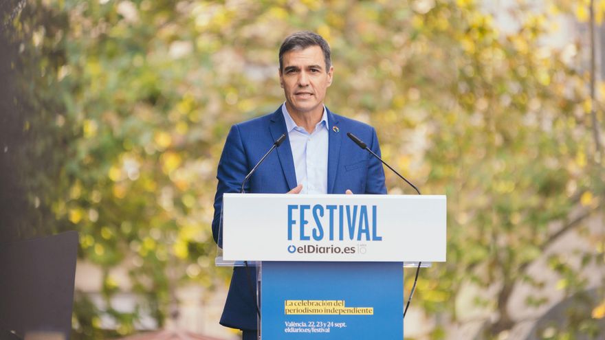 El presidente Pedro Sánchez interviene en el Festival de elDiario.es en València.