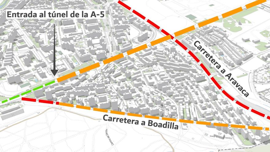 El soterramiento de la A-5 hará aumentar el tráfico en el "triángulo de la contaminación" de Madrid