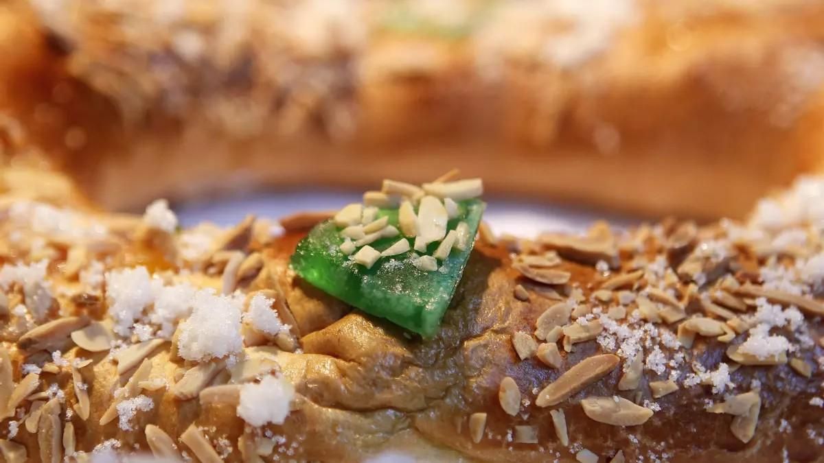 Detalle de un roscón de Reyes.