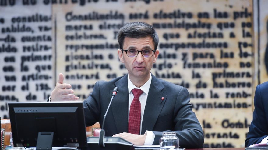 El presidente del Consejo de Administración de la Corporación RTVE, José Pablo López, en la Comisión Mixta de Control Parlamentario