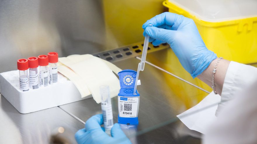 Una investigadora manipula muestras para analizar la variante del coronavirus a la que pertenecen.