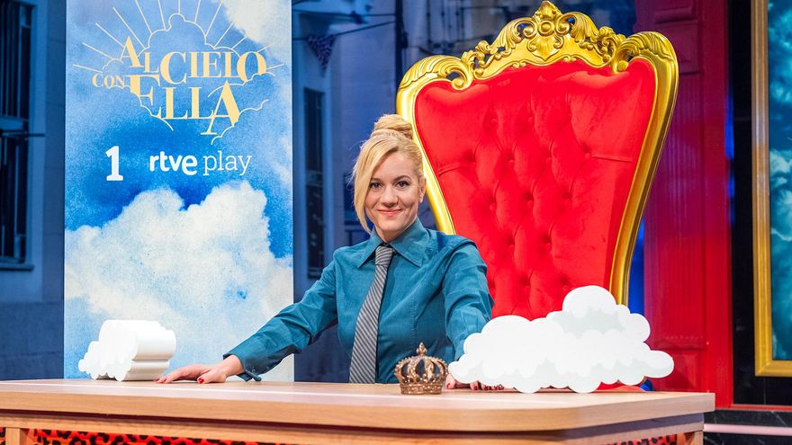 Henar Álvarez en el plató de 'Al cielo con ella'