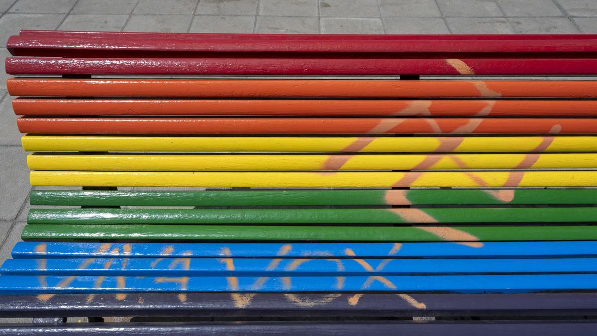 El banco LGTBI+ de Punta Mujeres (Lanzarote), inaugurado el pasado 17 de junio por el Ayuntamiento de Haría con motivo de las celebraciones del Orgullo, ha aparecido este martes con una gran esvástica naranja y la frase "Viva Vox", ha denunciado el Colectivo Lánzate.